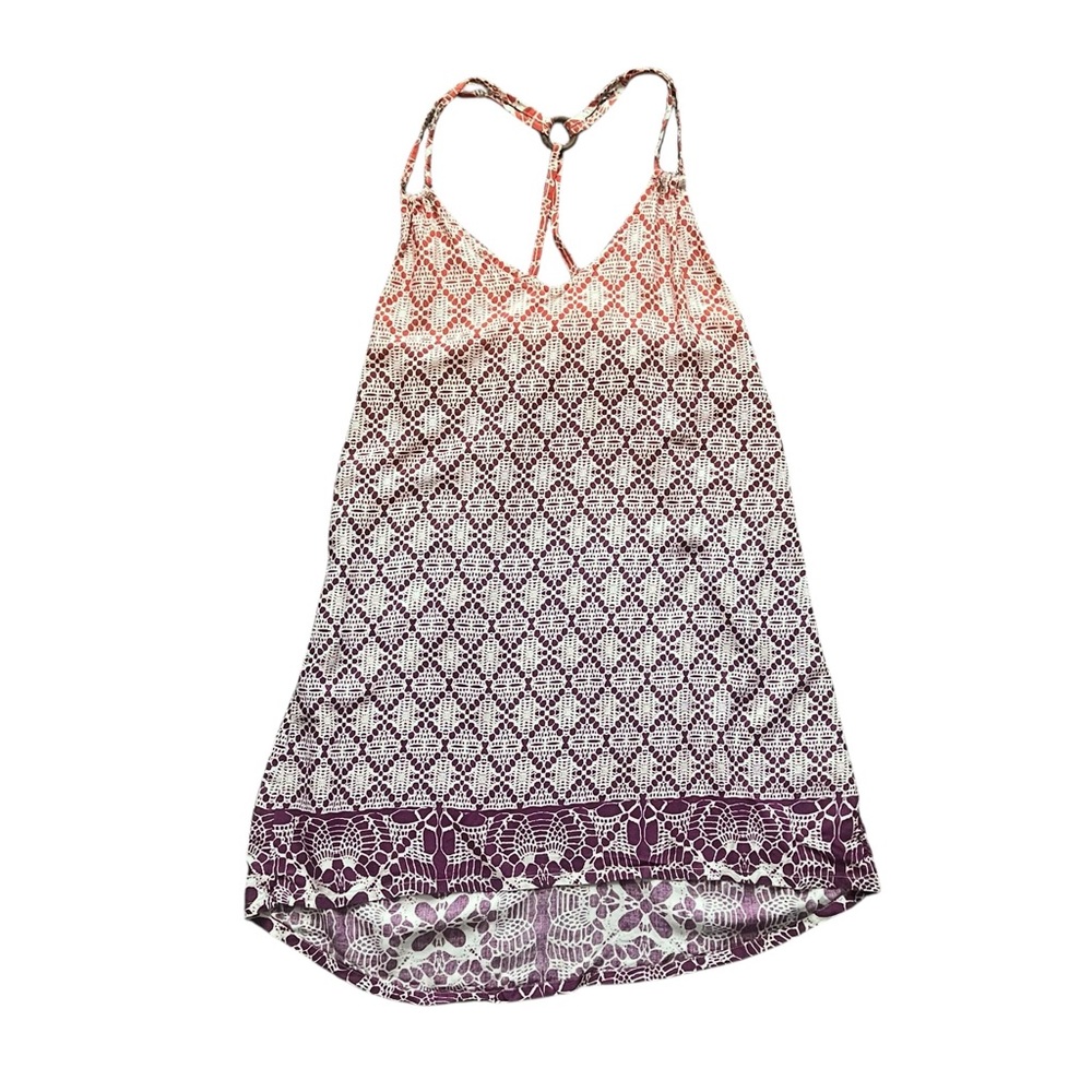 Rip Curl 60's Vintage Ombré Orange Burgundy Purple Camisole Mini Dress Size S